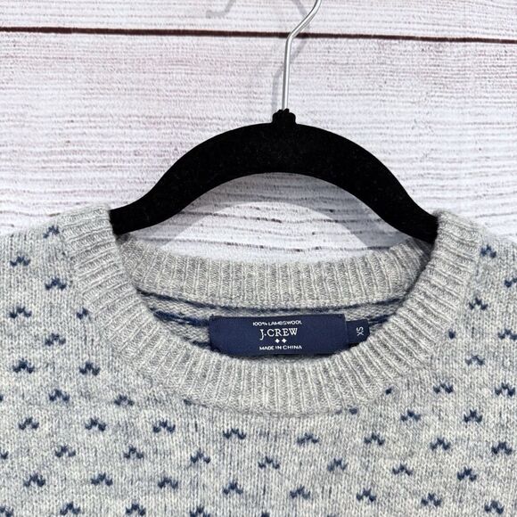 J.crew Lambwool Crewneck Pull On Classic Fit Long Sleeve Sweater Men's Gray XS - Picture 5 of 9